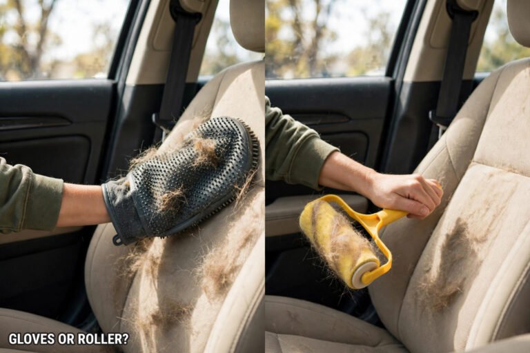 Pet Hair Removal Gloves vs Roller for Car Seats