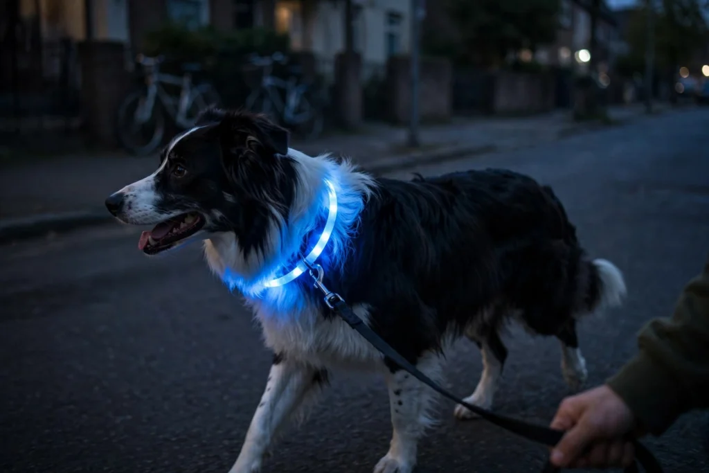 LED dog collar for Halloween night walks - dog costume safety checklist